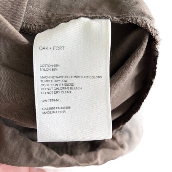 Oak + Fort Anorak Jacket Women’s XL Taupe Quarter Zip Large Front Pocket - Picture 9 of 10